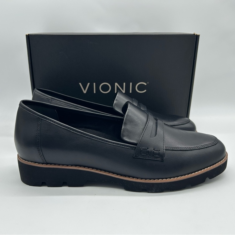 Vionic Cheryl II Black Nappa Leather Loafers – Women’s Size 12W – New in Box - Picture 12 of 12